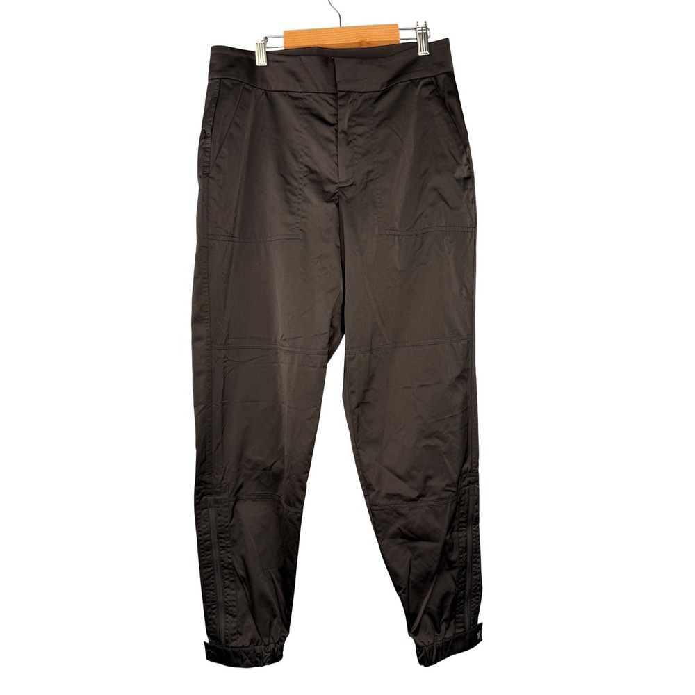 Athleta Radiant Jogger Pant 4 High Rise Tapered Ankle Zip Black Stretch Workwear